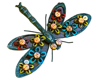 Artistic Dragonfly Sculpture PNG Image