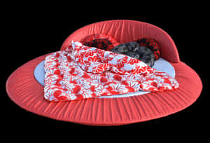 Artistic Hat Shaped Bed Design PNG with transparent background