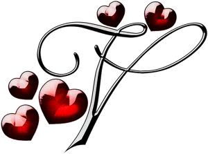 Artistic Heartsand Flourishes PNG Image