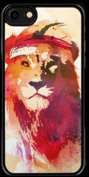 Artistic Lion Headband Phone Case PNG image with transparent background