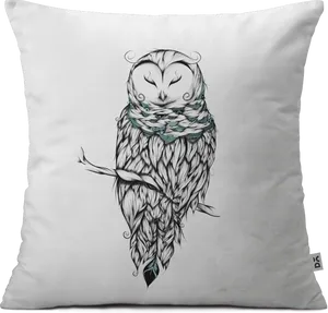 Artistic Owl Cushion Design PNG Image