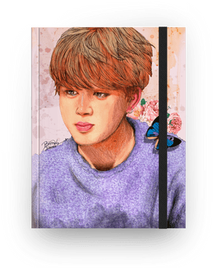 Artistic Portraitof Jiminin Purple Sweater PNG image with transparent background