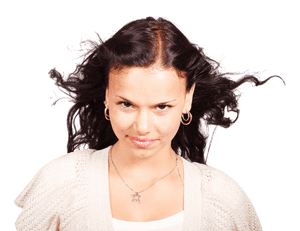 Artistic Portraitof Womanwith Flowing Hair PNG image with transparent background