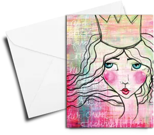 Artistic Queen Greeting Card PNG Image