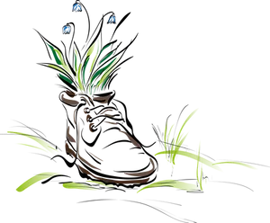 Artistic Shoe With Plant Growth PNG Image