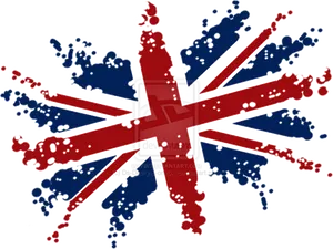 Artistic Union Jack Splatter Design PNG Image