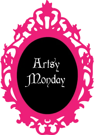 Artsy Monday Logo Pink Frame PNG Image