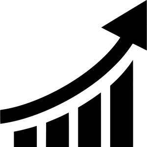 Ascending Bar Graphwith Upward Arrow PNG Image