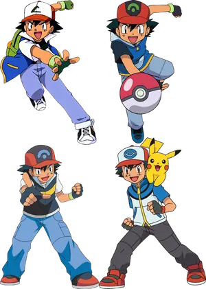 Ash Ketchum Evolution Pokemon PNG Image