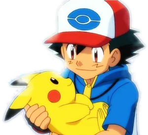 Ashand Pikachu Friendship PNG Image