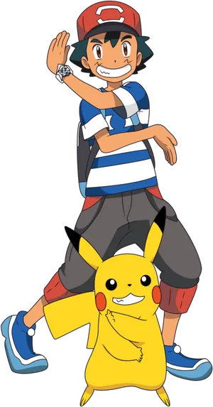 Ashand Pikachu Pose PNG Image