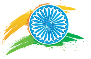 Ashoka_ Chakra_with_ Tri Color_ Swooshes PNG Image