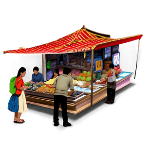 Asia Night Market Scene PNG nqn45 PNG image with transparent background