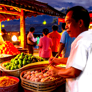 Asia Night Market Scene PNG xth52 PNG image with transparent background