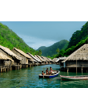 Asian Fishing Village PNG rrq PNG