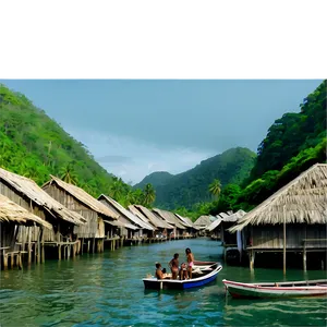 Asian Fishing Village Png Rrq PNG Image