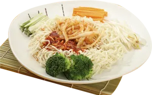 Asian Noodle Dishwith Vegetables PNG Image