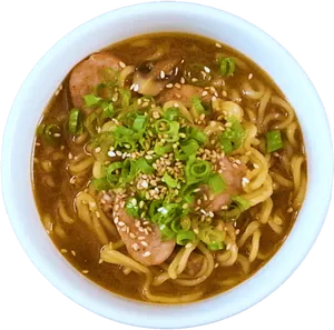 Asian Noodle Soup Bowl PNG Image