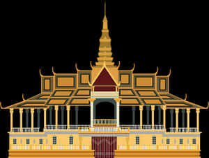 Asian Royal Palace Illustration PNG image with transparent background