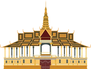 Asian Royal Palace Illustration PNG Image