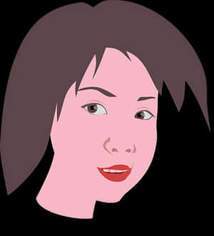 Asian Woman Vector Portrait PNG image with transparent background