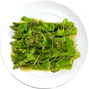 Asparaguswith Pesto Garnish PNG Image