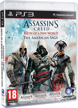 Assassins Creed American Saga P S3 Cover PNG Image