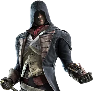 Assassins Creed Characterwith Hidden Blade PNG Image