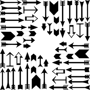 Assorted Arrows Pattern PNG image with transparent background