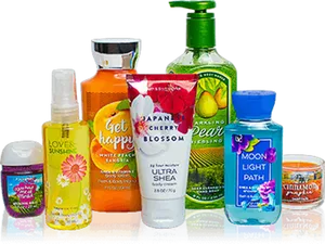 Assorted Bathand Body Products Collection PNG Image