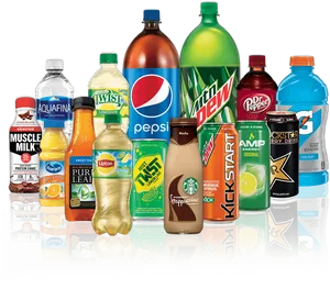 Assorted Beverage Collection PNG Image