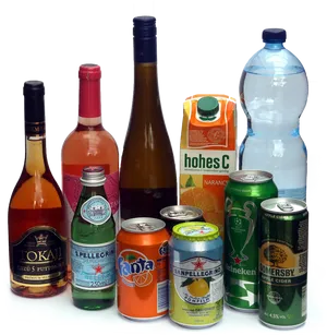 Assorted Beverage Collection PNG Image