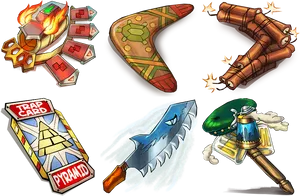 Assorted Boomerangs Collection PNG Image