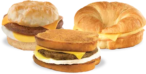 Assorted Breakfast Sandwiches PNG Image