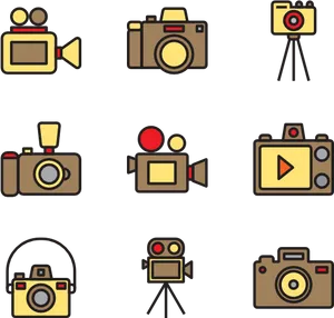 Assorted Camera Icons Set PNG Image