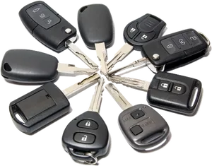 Assorted Car Keysand Fobs PNG Image