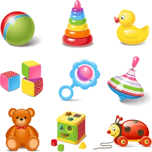Assorted Childrens Toys Collection PNG Image