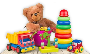 Assorted Childrens Toys Collection PNG Image
