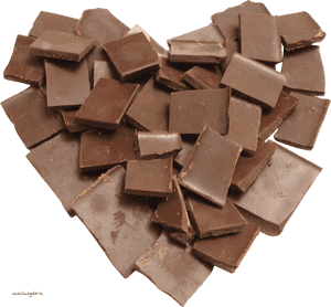 Assorted Chocolate Pieces Heart Shape PNG image with transparent background