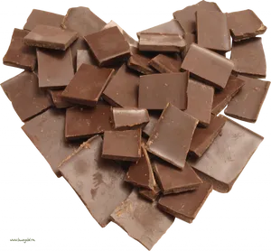 Assorted Chocolate Pieces Heart Shape PNG Image