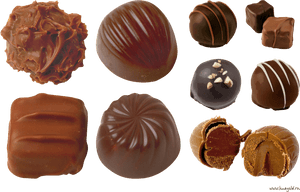 Assorted Chocolate Truffles Collection PNG image with transparent background