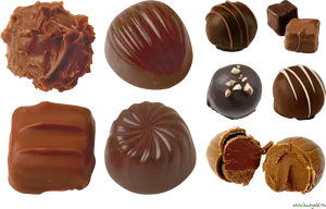 Assorted Chocolate Truffles Collection PNG Image