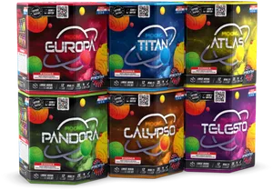 Assorted Citrus Fireworks Packaging PNG Image