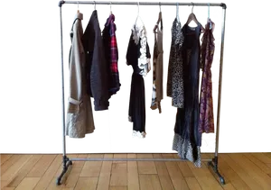Assorted Clothingon Rack PNG Image