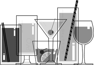 Black And White Cocktails Png - Cocktail Glass Black And White, Transparent Png PNG image with transparent background