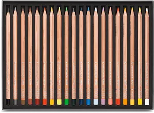 Assorted Colored Pencilsin Case PNG Image