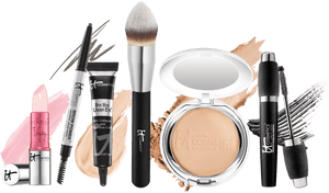 Assorted Cosmetics Collection PNG image with transparent background