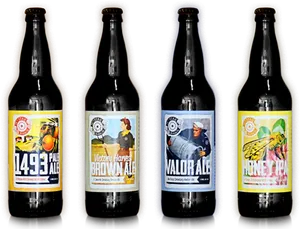 Assorted Craft Beer Bottles PNG Image