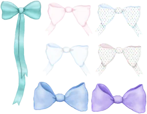 Assorted Decorative Bows Collection PNG Image