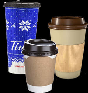 Take-out Coffee Cups With Lid And Paper Sleeve - Cup, HD Png Download PNG image with transparent background